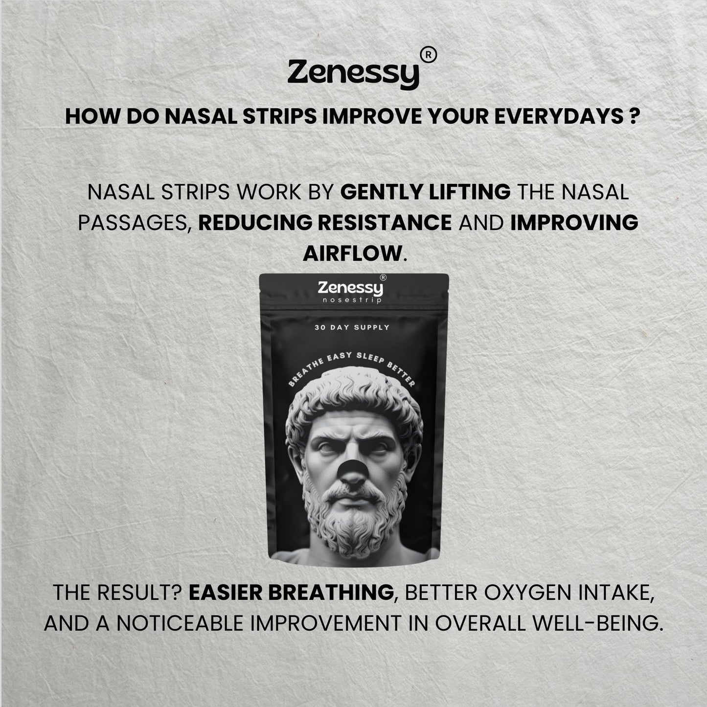 ZENESSY Nasal Strips (30 Count) – Extra Strength Anti-Snoring & Nasal Congestion Relief – Breath Better, Sleep Deeper – Comfortable & Drug-Free Nose Strips for Men and Women