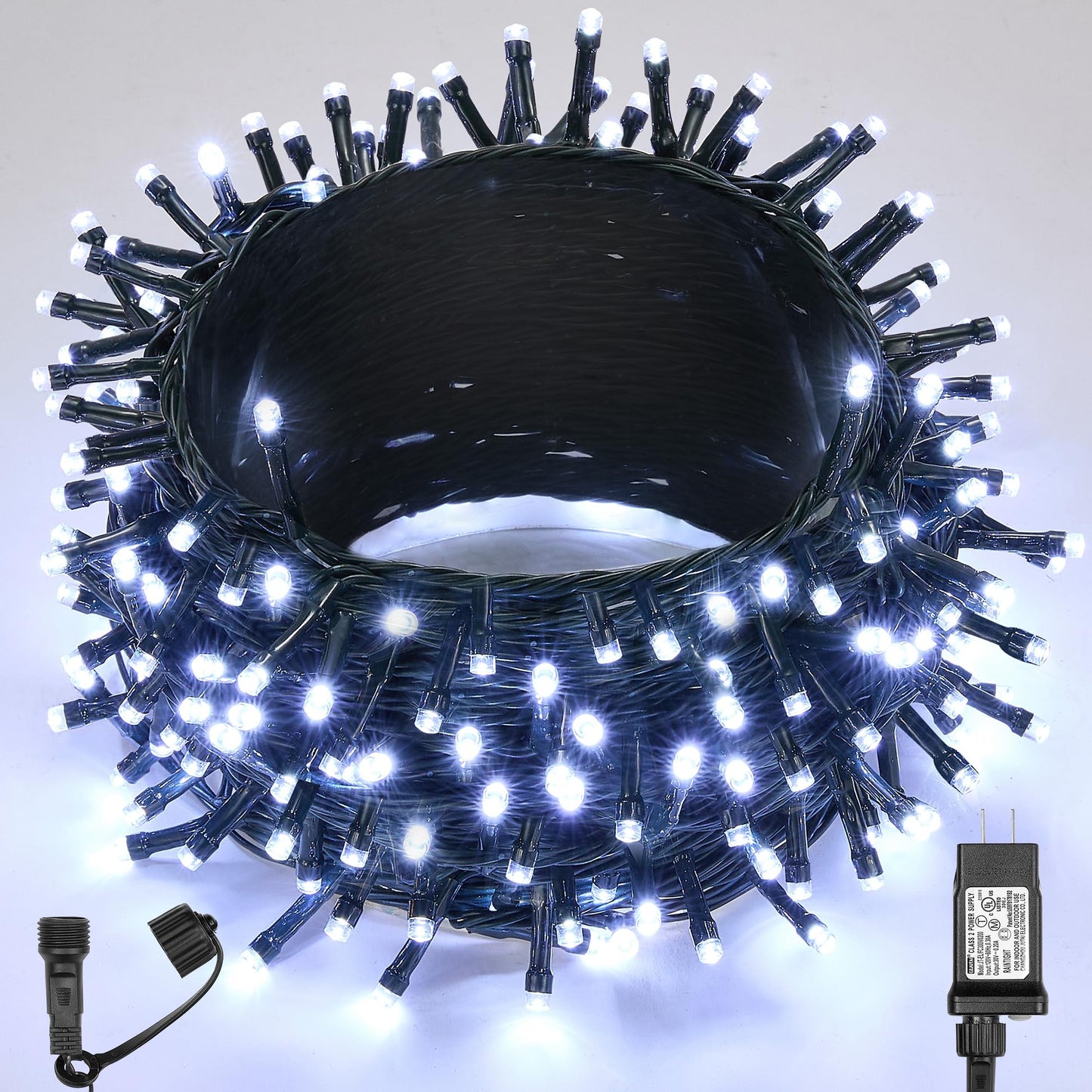 Wbao Christmas Lights Indoor Outdoor 500Led 174Ft  Super Bright Led Christmas String Lights With Ul Certified  8 Lighting Modes  Timer  Memory & Waterproof For Trees  Patio  Party Decor  Cool White