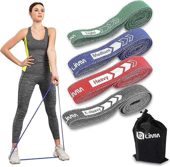 Fittest Pro by Limm Resistance Bands for Legs and Butt, Fabric Exercise Loop Bands Yoga, Pilates, Rehab, Fitness and Home ...
