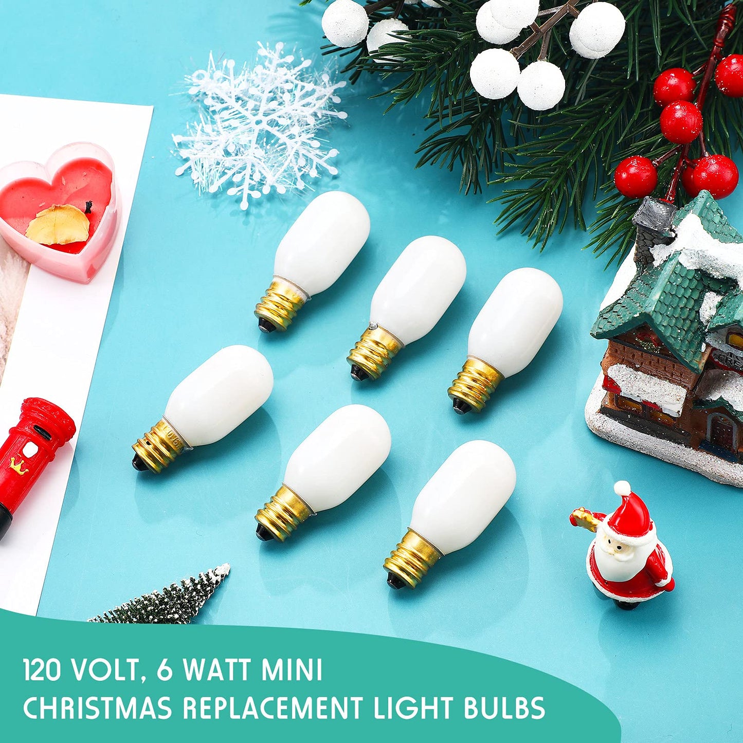 Honoson 50 Pieces Christmas Village Light Bulbs 6 W Replacement Bulbs  E12 Candelabra Base T20 Led Bulbs Accessory For Villages Houses Dept 56  Christmas Tree