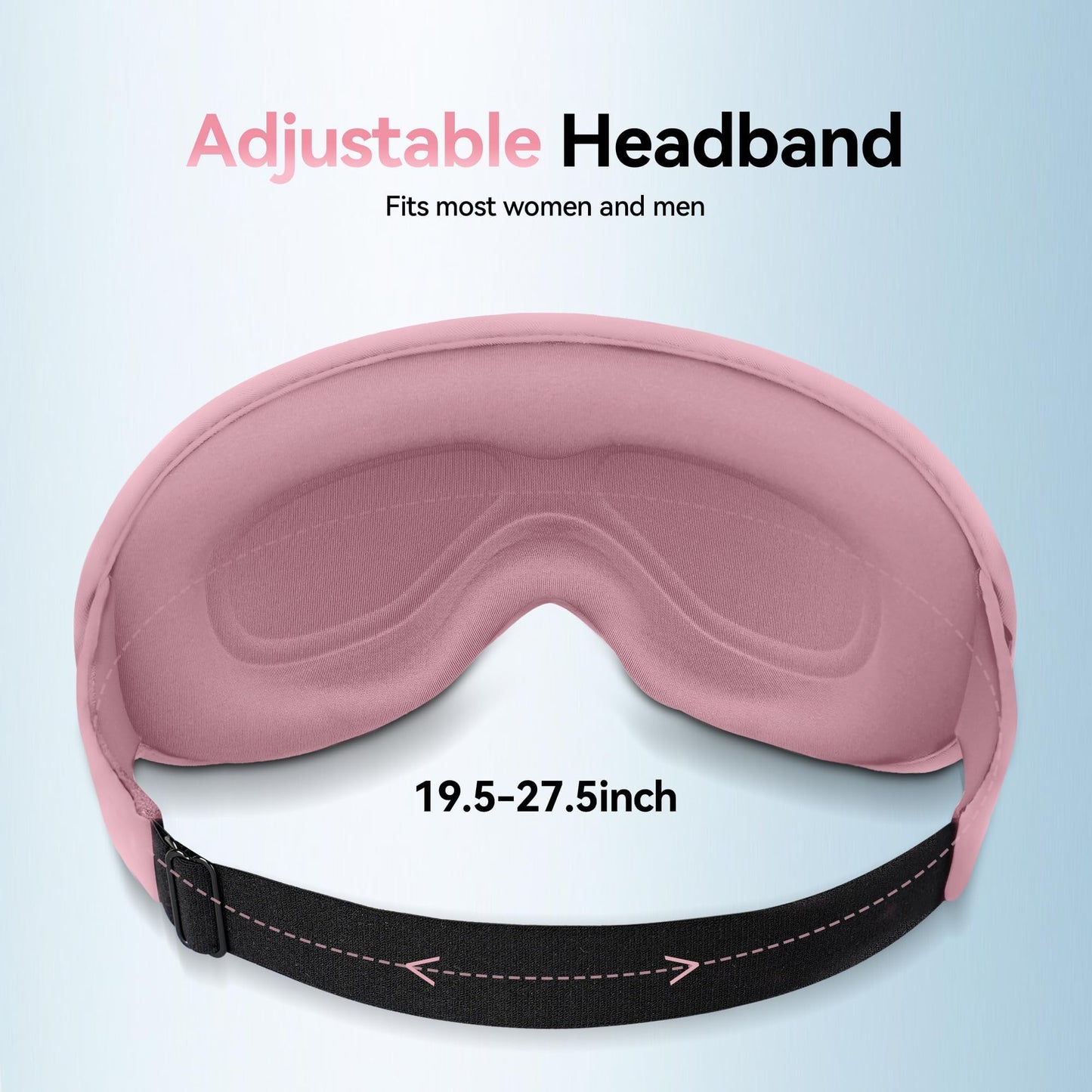 Weighted Eye Masks for Sleep Women: 3D Contoured Blackout Sleep Mask with Zero Pressure, Eyelash Friendly & Comfortable Blindfold for Airplane Travel, Night Shift Nurse, Yoga & Thoughtful Gift, Pink