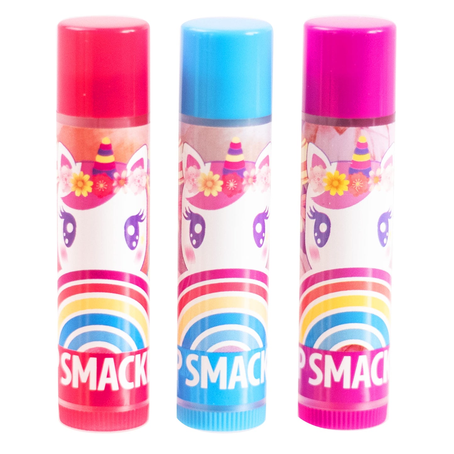 Lip Smacker Magical Unicorn Lip Balm - Moisturizing, Soothing Trio Enchanting Cherry, Rainbow Berry, & Unicorn Delight