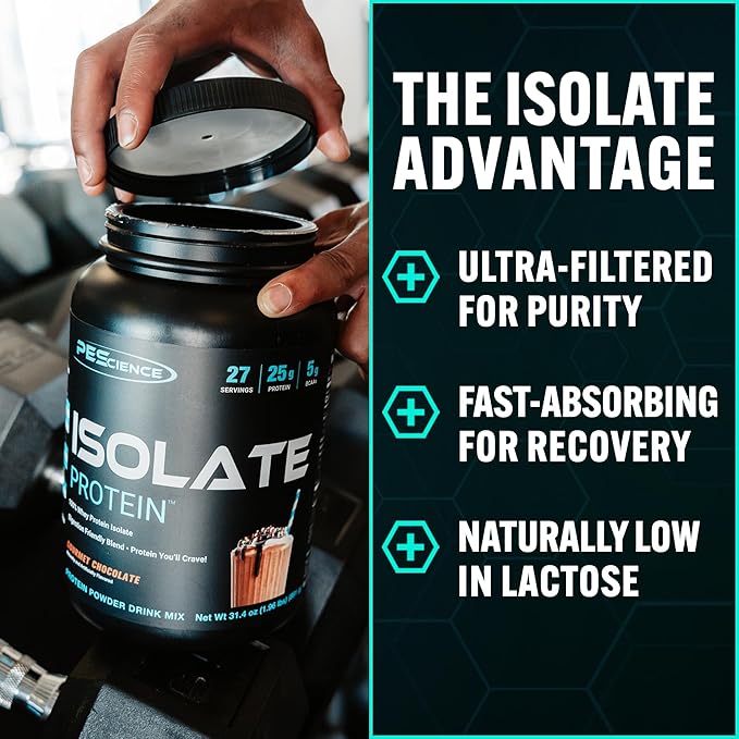 PEScience Isolate Whey Protein Powder, Vanilla Cupcake, 27 Servings, 100% Whey Protein Isolate, Low Carb, Fast Absorbing, Post Workout, Clean Protein for Women and Men