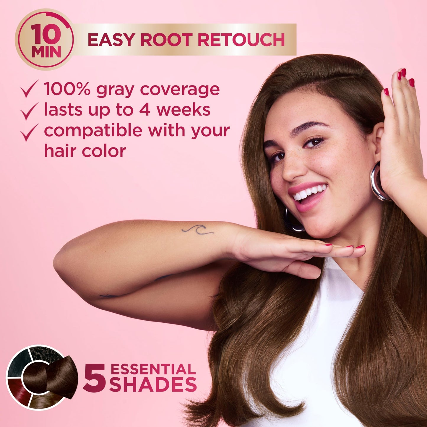 Garnier Color Sensation Color Retouch, Demi Permanent Hair Dye for Roots with 100% Gray Coverage, Darkest Brown Hair Dye 4.0, Pa
