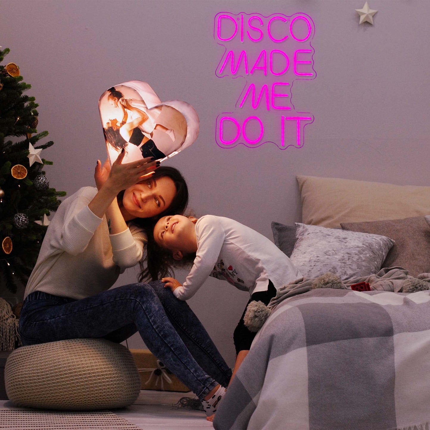 Disco Made Me Do It Led Neon Light Signs For Wall Decor  Pink Neon Light Signs For Bedroom Bachelorette Party Birthday Wedding Engagement Party Bar Club Neon Sign Art Gift(12.4 * 16.1In)