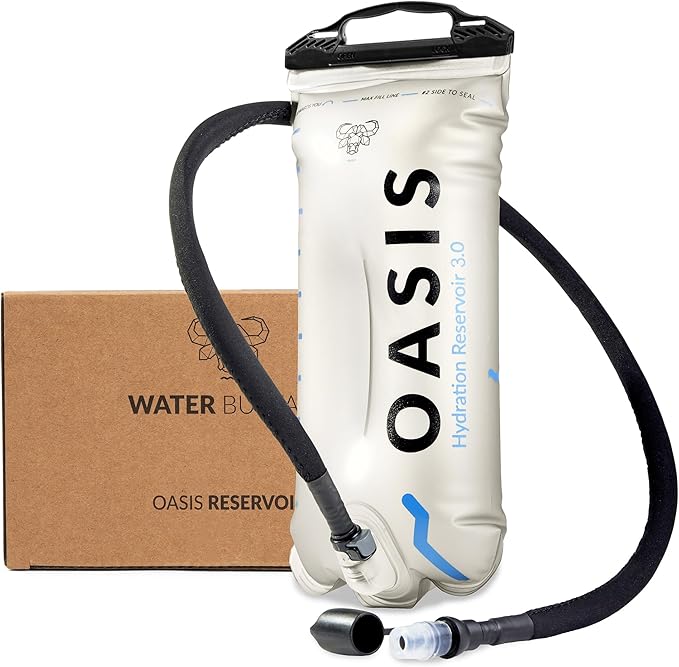 Water Buffalo Oasis Hydration Bladder – 2L and 3L Water Bladder for Hiking Backpack, Leakproof Design with Insulated Hose ...