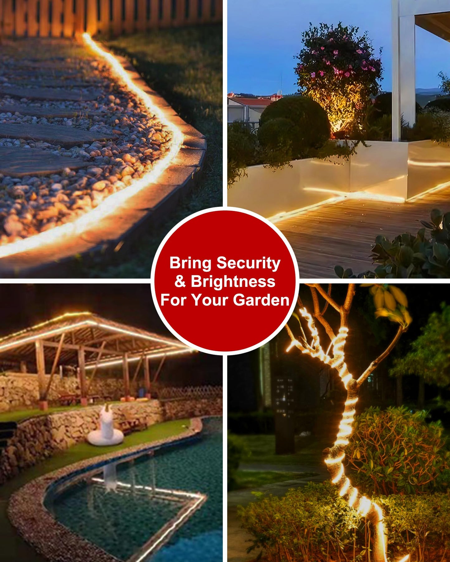 Luhlee Solar Led Strip Lights Outdoor Brighter 600 Led 32.8Ft Solar String Lights Outdoor With Remote 8 Lighting Modes Auto On/Off Rope Lights For Outside Deck Steps Christmas Decor Lighting