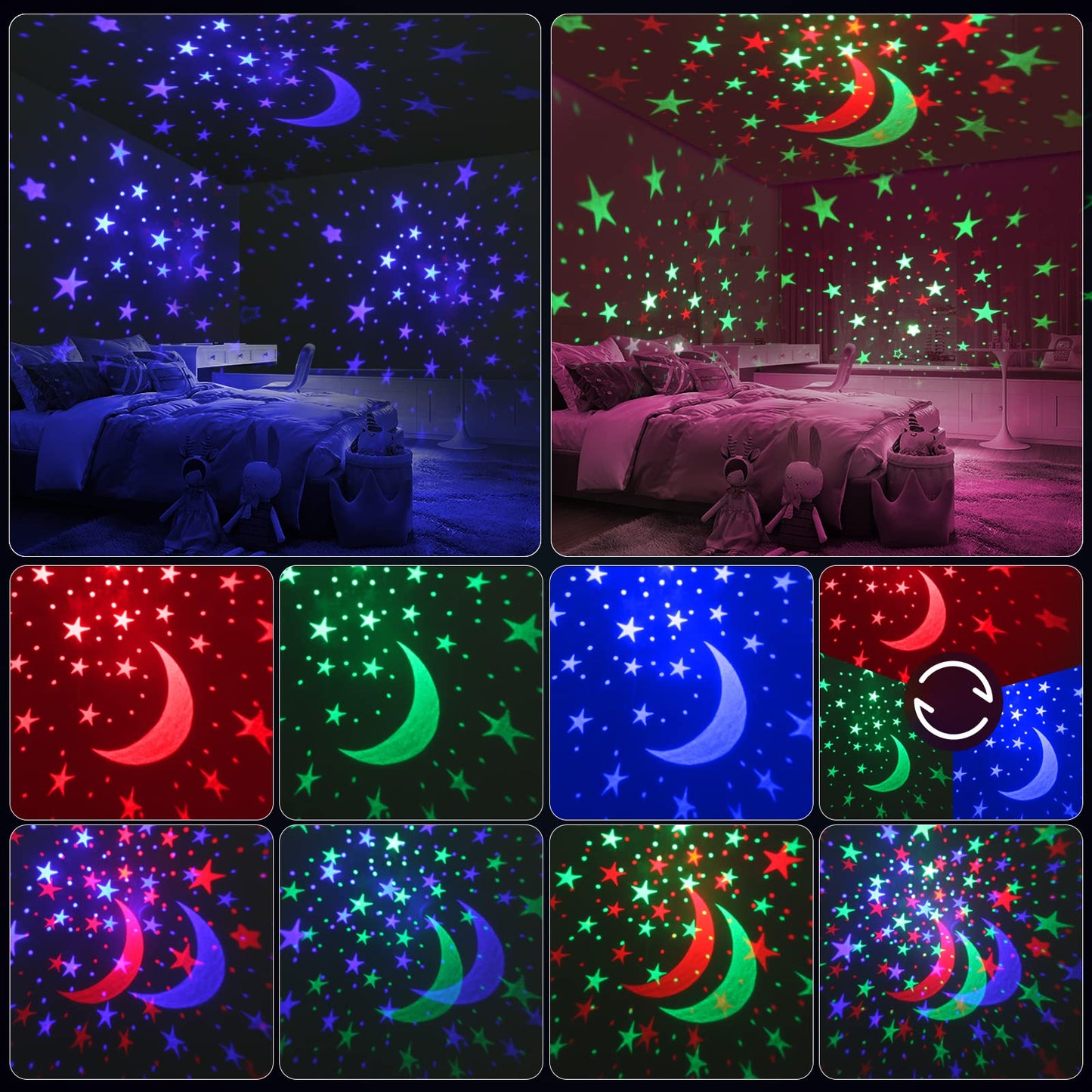 Yachance Baby Night Light Star Projector With Sound Machine, Pink, Model 008, 9 Natural Sounds & 20 Lullabies, Remote Control, Timer