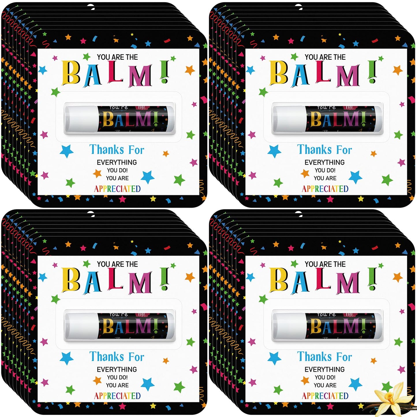 Sacubee 45 Pack Christmas Employee Appreciation Gift Bulk Lip Balm Teacher Staff Team Xmas Thank You Gifts You're the Balm Thank