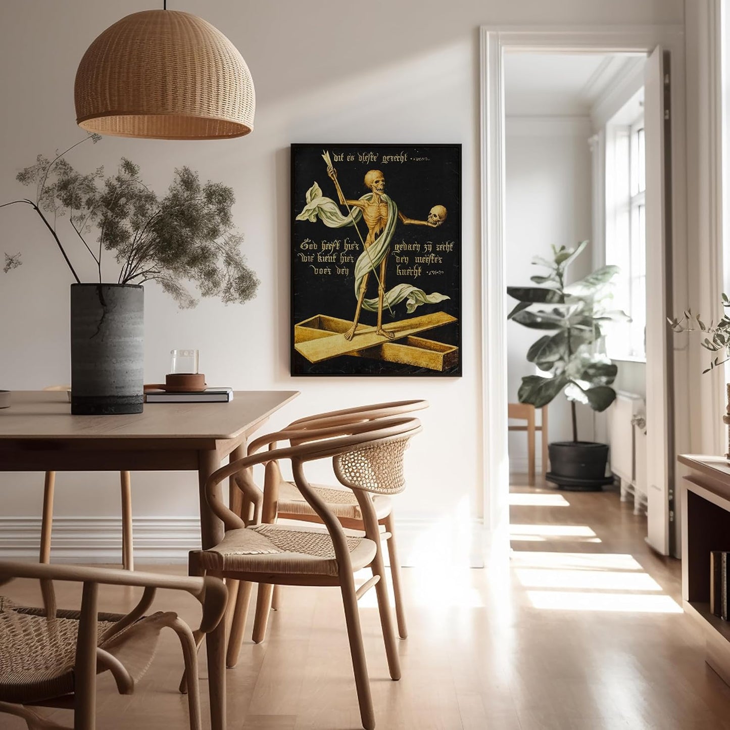 Poster Master Vintage Allegory of Life and Death Poster - Retro Skeleton Print - Halloween Art - Gift for Men & Women - Gothic Wall Decor for Dorm, Living Room or Bedroom - 11x14 UNFRAMED Wall Art