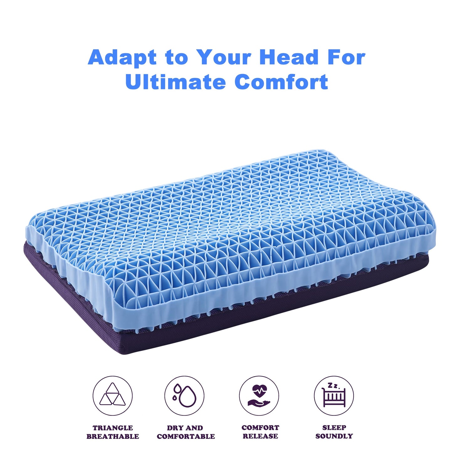 Berklan Pillow for Sleeping with Adjustable Booster 100% Elastic Grid Ergonomic Supportive Neck Oversized Pillow for Hot Sleepers