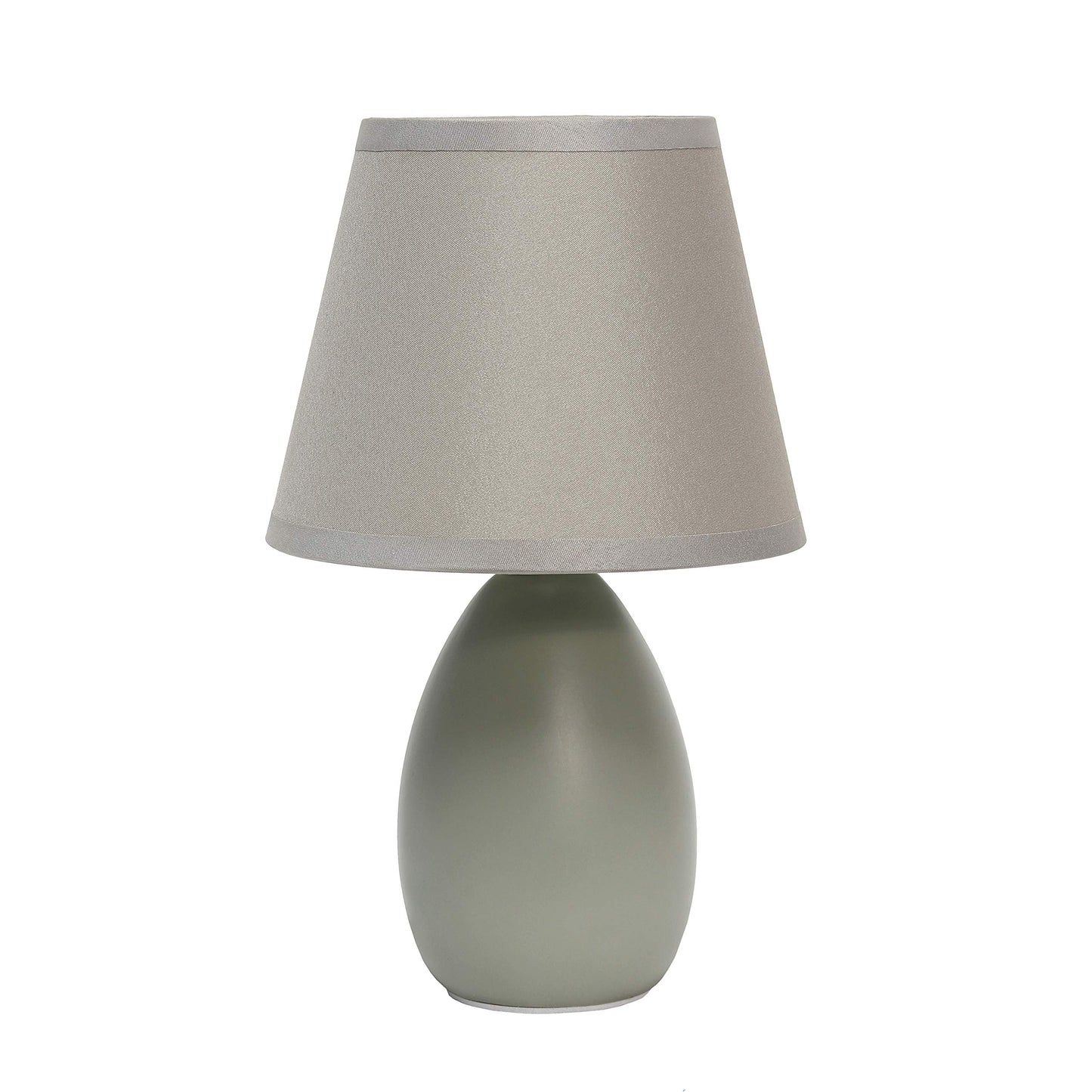 Simple Designs Lt2009-Gry Mini Egg Table Lamp, Gray Ceramic, No Bulb