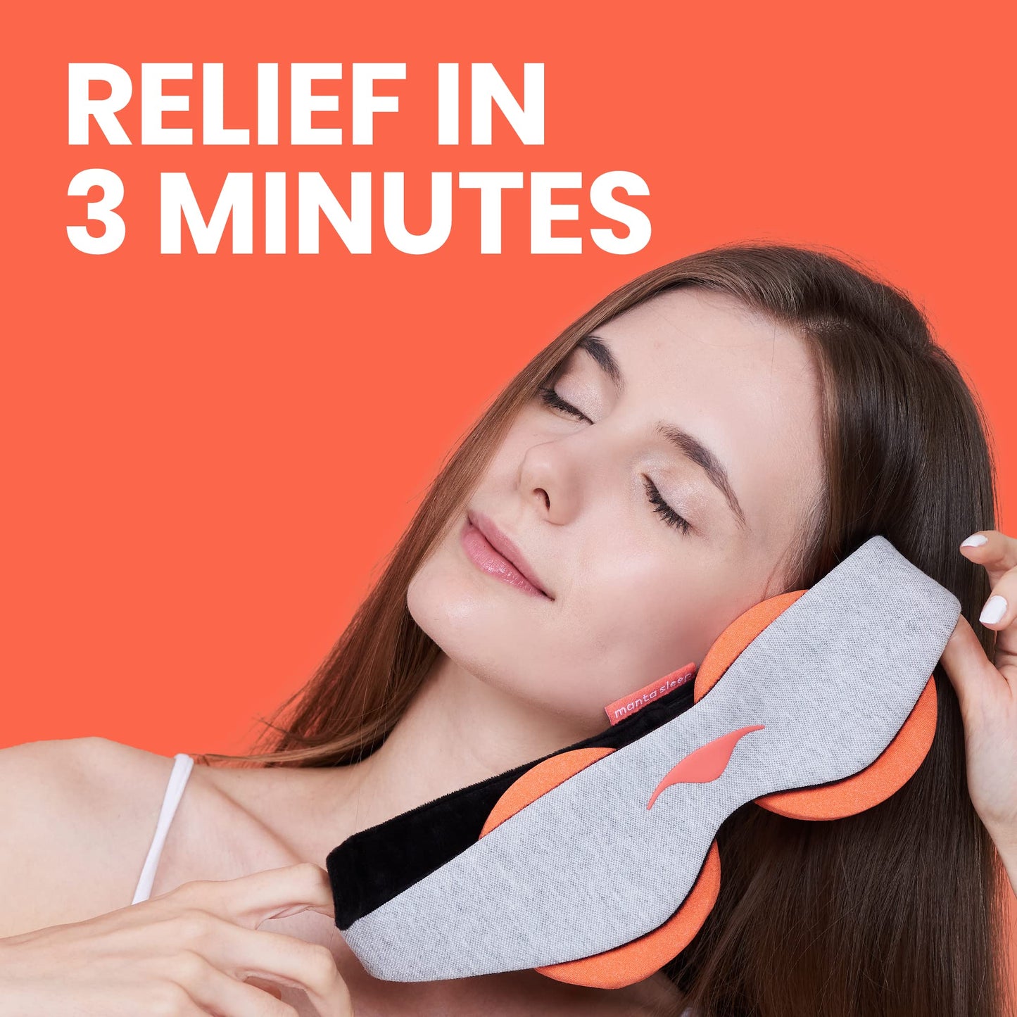 Manta Steam Sleep Mask - Reusable Near-Blackout Sleeping Mask for Relaxation & Restful Sleep - Adjustable Microwavable Steam Eye Cups for Natural Hydration, Eye Strain & Sinus Relief