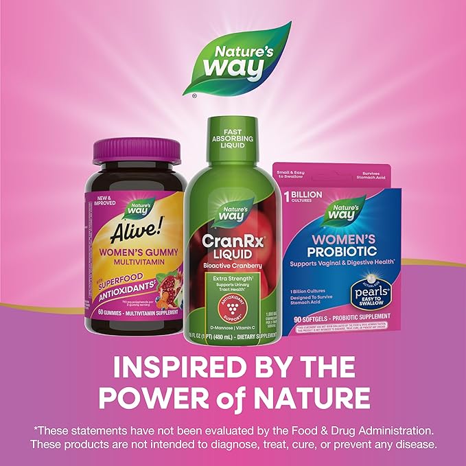 Nature's Way CranRx Extra Strength Cranberry 1,000 mg, D-Mannose + Vit C + Hibiscus, 16 fl. oz.