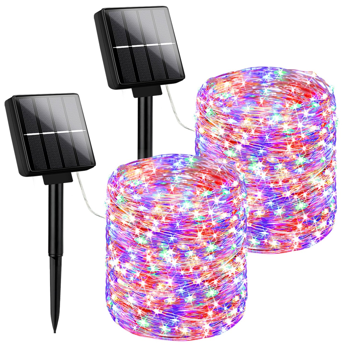 Brightever Outdoor Solar String Lights Waterproof  2-Pack Total 80Ft 200Led Solar Fairy Lights For Outside With 8 Lighting Modes  Solar Twinkle Lights For Yard  Christmas  Party (Multicolor)