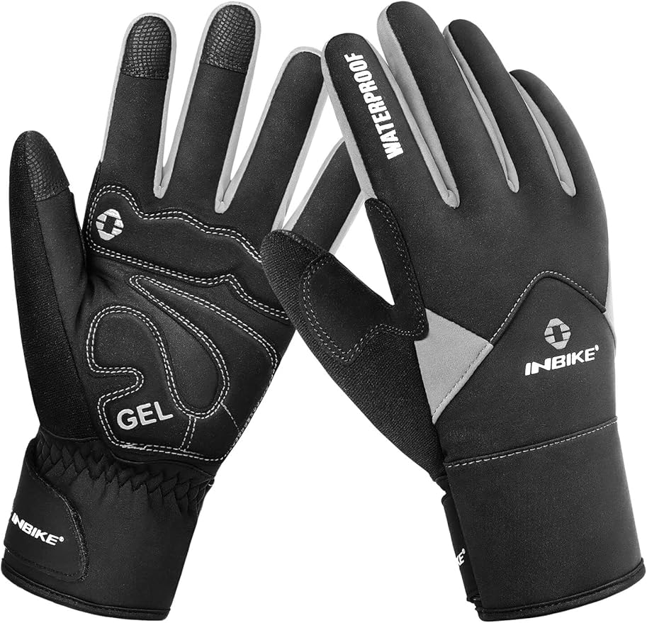 INBIKE Winter Cycling Gloves for Men Women Cold Weather Thermal Windproof Gel Bike Gloves Touch Screen