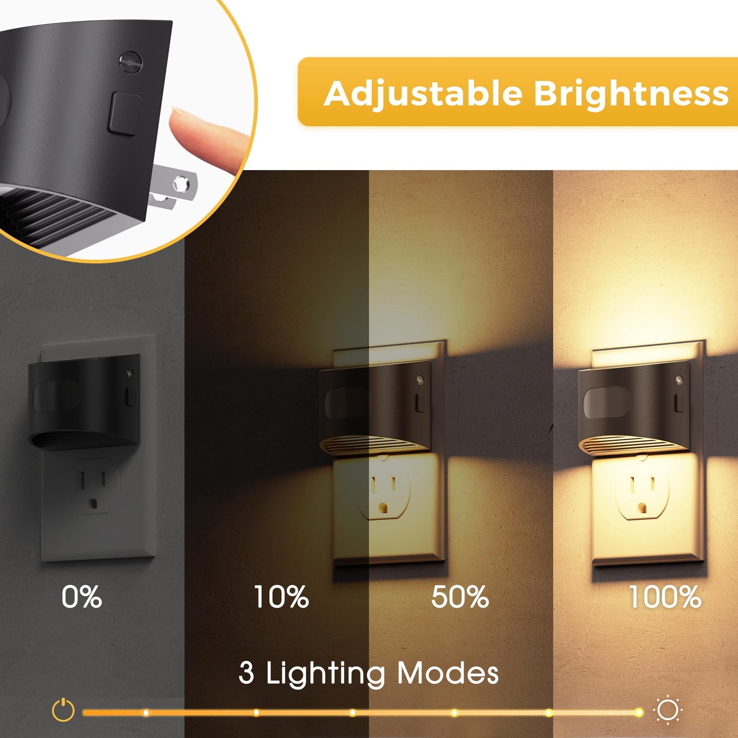 L Lohas Led Motion Sensor Night Light  Night Lights Plug Into Wall With Adjustable Brightness  Motion Activated Led Night Light  3000K Soft White For Kids Bathroom Hallway Kitchen  2 Pack