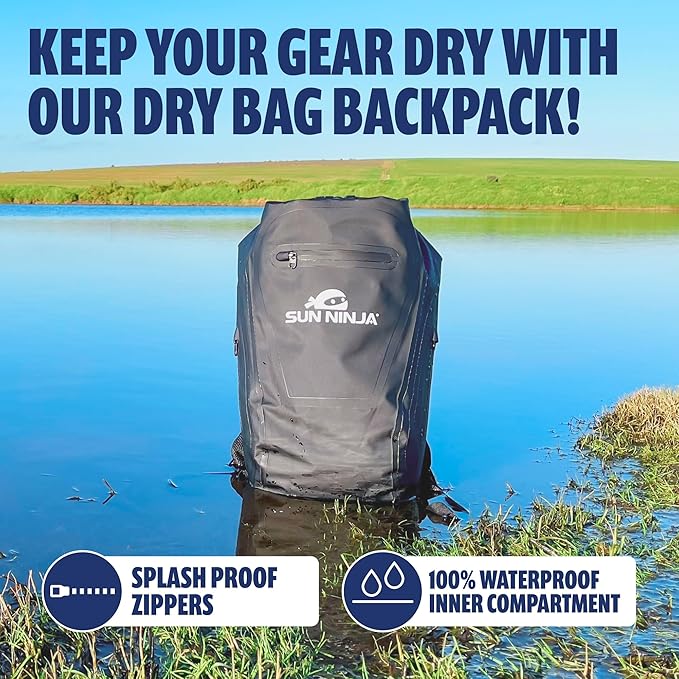 SUN NINJA Dry Bag Backpack, Waterproof Floating Drybag for Kayaking & SUP, Dry Bags Waterproof Backpack for Men & Women