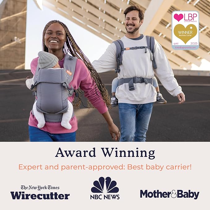 Beco Gemini Baby Carrier from Newborn to Toddler - Certified Ergonomic Newborn Baby Carrier for Infants and Children of 7-35 lbs - M Shape, Adjustable Seat, 100% Cotton (Ecru)