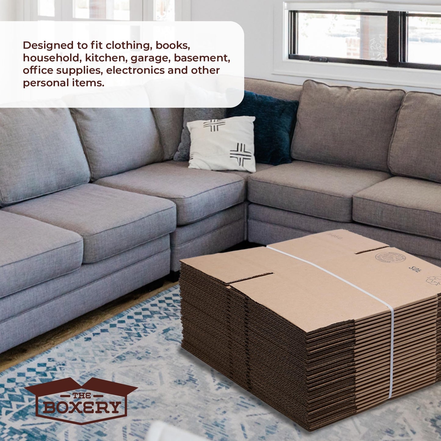 The Boxery Moving Boxes 10-Pack Small | 15x10x10 inch Brown/Kraft Corrugated Cardboard Packing, Moving & Storage for Business/Home – Durable - Eco-Friendly, Recyclable - Made in the USA