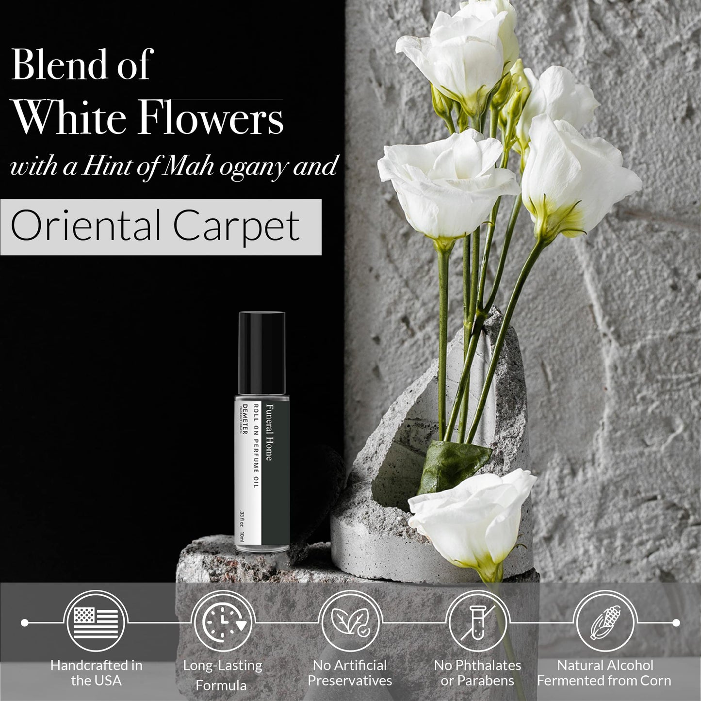 DEMETER Funeral Home Perfume Oil Roll on, 0.33 Oz, Long-Lasting