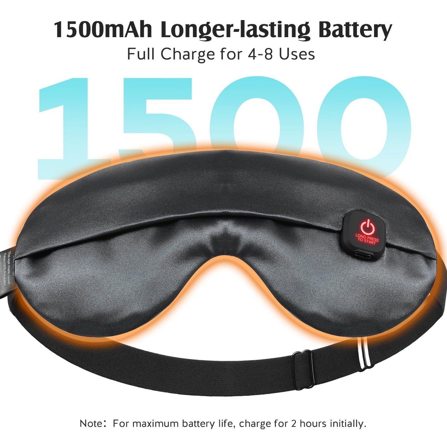 YFONG Cordless Heated Eye Mask for Dry Eyes, Warm Eye Compress for Stye, Blepharitis, Chalazion, MGD, Washable Heating Eye Mask for Sleeping, Travel, Office Nap, Perfect Light Blocking (Grey)