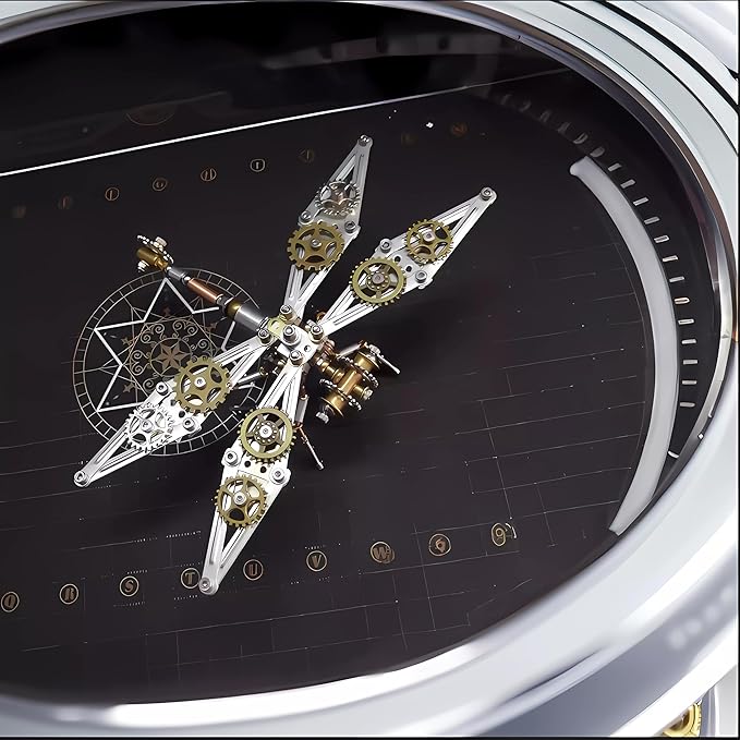 Mechanical Metal DIY 3D Dragonfly Model Insect Brass Puzzle Steampunk Electric Mechanical, Assembly DIY Gift Craft Hobby for Men (Dragonfly B)
