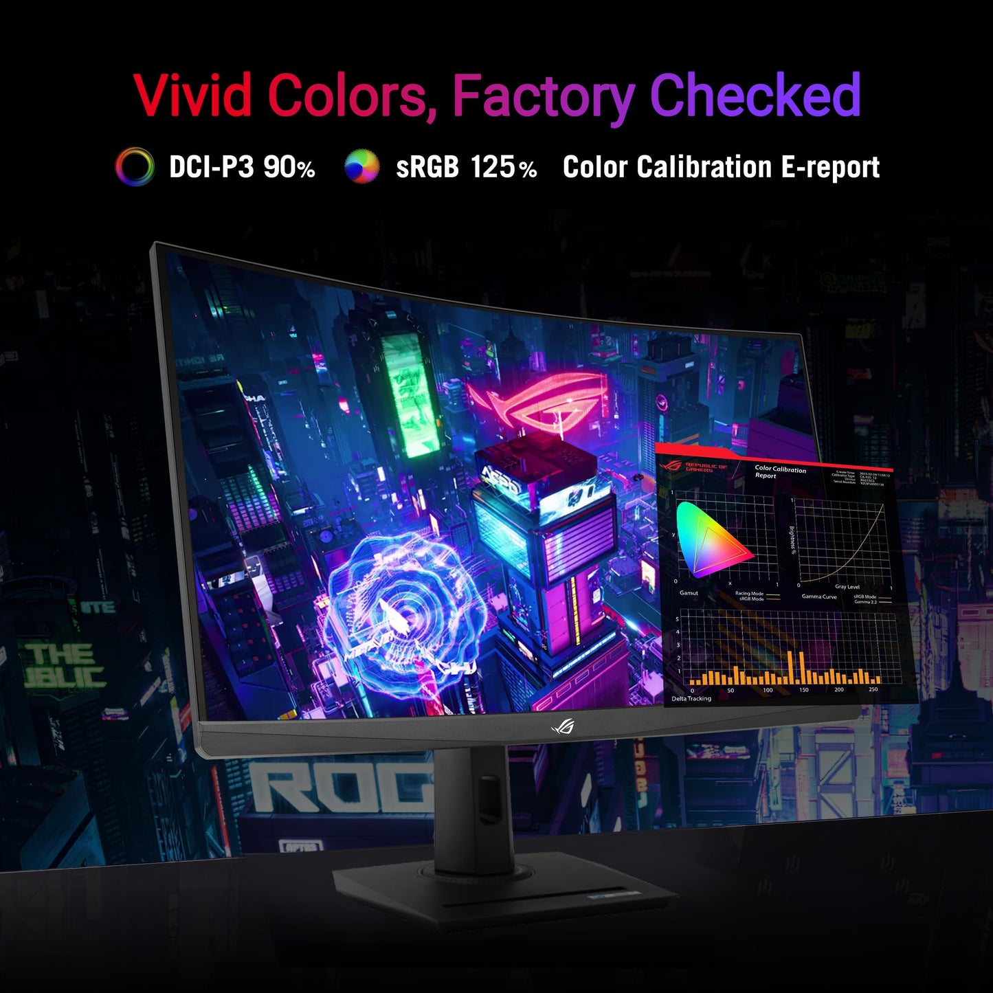 ASUS ROG Strix 32” 1440P USB-C Curved HDR Gaming Monitor (XG32WCS) - QHD, 180Hz, 1ms, Fast VA, Extreme Low Motion Blur Sync, FreeSync, DisplayWidget, Tripod Socket, AI Technology, 3 yr Warranty