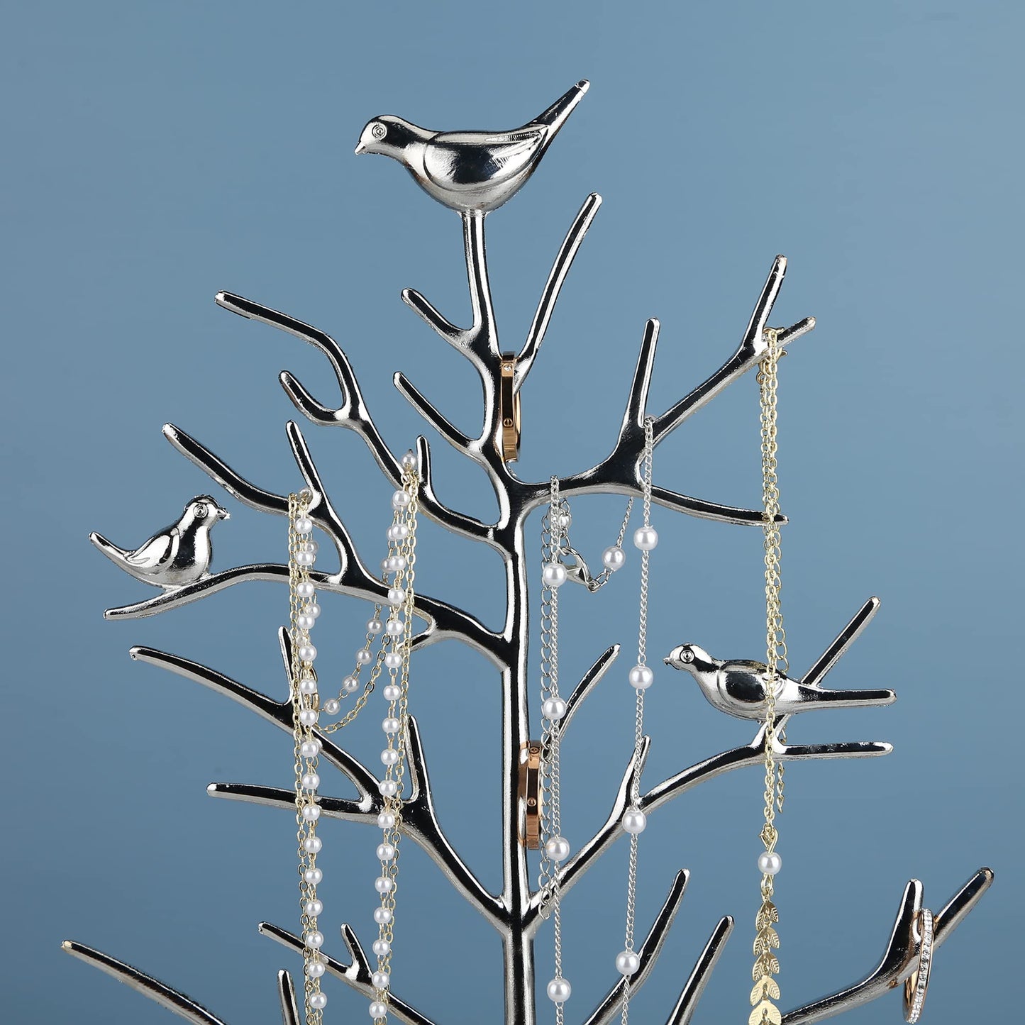 MORE&LESS Tree and Deer Jewelry Rack,for Ring Earrings Necklace Bracelet,Suitable for living rooms, bathrooms,offices,etc.