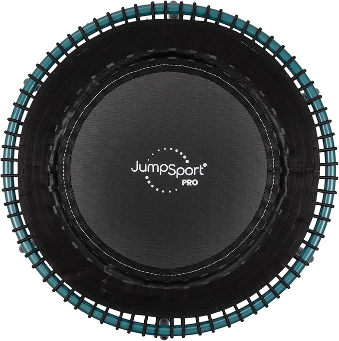 JumpSport 350 PRO Fitness Trampoline, Cardio Workout, No-Tip Arched Legs Home Gym Equipment, Adjustable Bungees & 60 Day T...