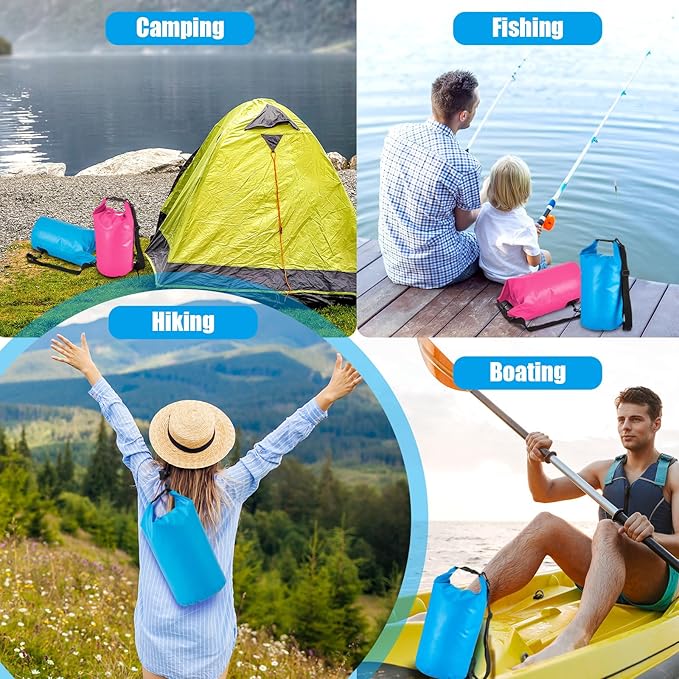 Aliceset 2 Pcs Waterproof Dry Bag 20L/10L Floating Dry Backpack Bags for Travel Pack Waterproof Backpack for Kayaking Rafting Boating Swimming Hiking Fishing(10 L)