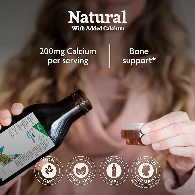 Floradix Calcium Liquid Supplement - Supports Strong Bones & Teeth* with Calcium Gluconate & Lactate - Vegan, Non-GMO - 8.5 fl oz