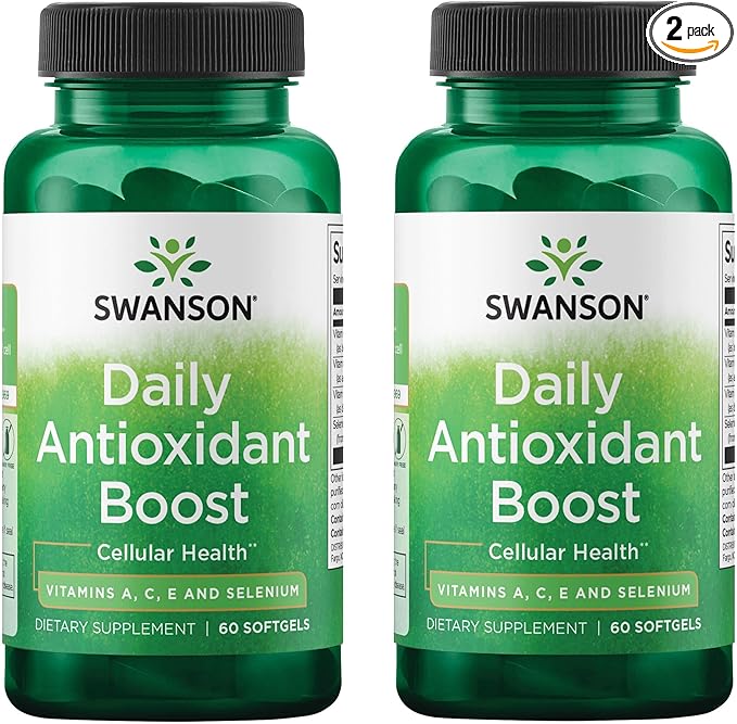 Swanson Vitamins A C E & Selenium - Promotes Cellular Health & Immune Support - Supports Natural Defensive Nourishment - (60 Softgels) (2 Pack)