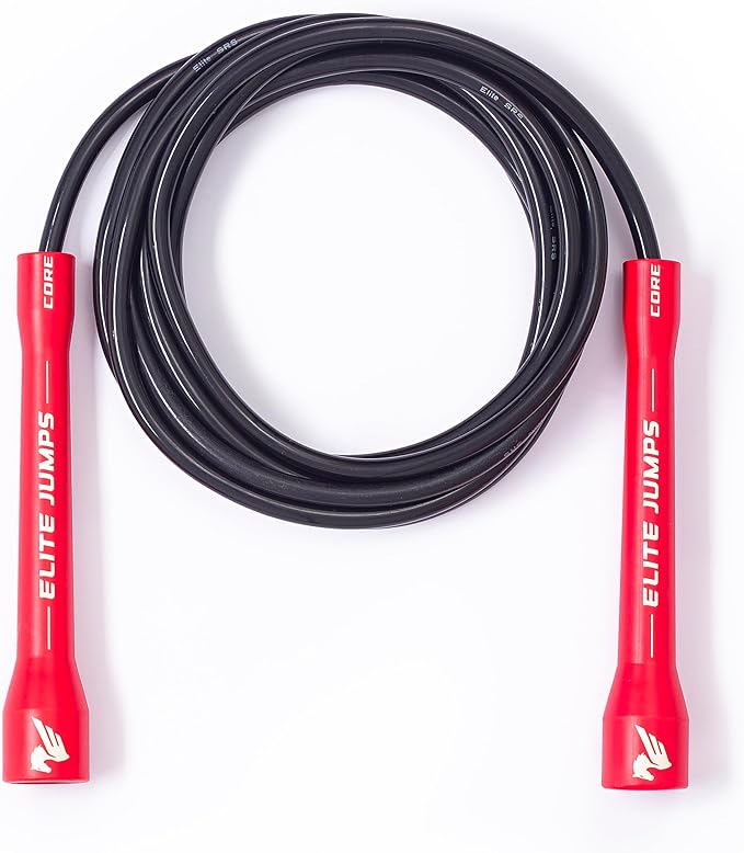 Elite Jumps Core Jump Rope - Indoor/outdoor adjustable jump rope for Training and Fitness - 6mm PVC Skip Rope for Fitness...