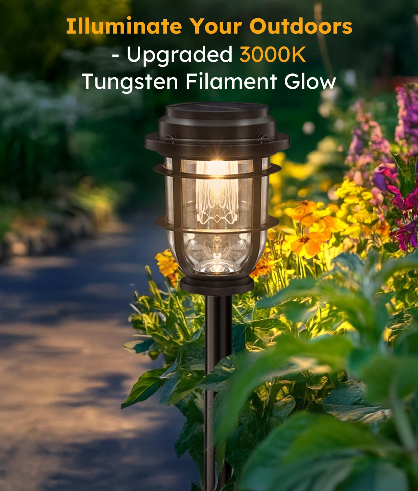 Vuees Solar Pathway Light  Bright Auto Garden Lights Decor - Durable Landscape Lighting For Lawn  Patio  Walkway  Driveway  Housewarming Gift Ideas