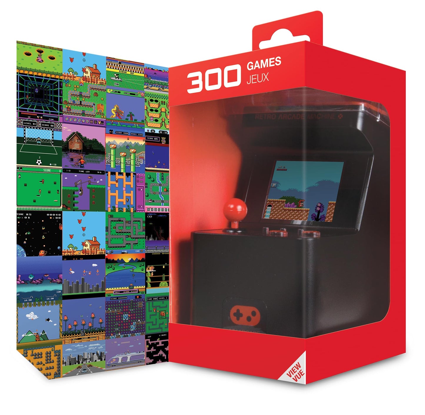 My Arcade Retro Arcade Machine X Playable Mini Arcade: 300 Retro Style Games Built In, 5.75 Inch Tall, AA Battery Powered, 2.5 Inch Color Display, Illuminated Buttons, Speaker, Volume Control