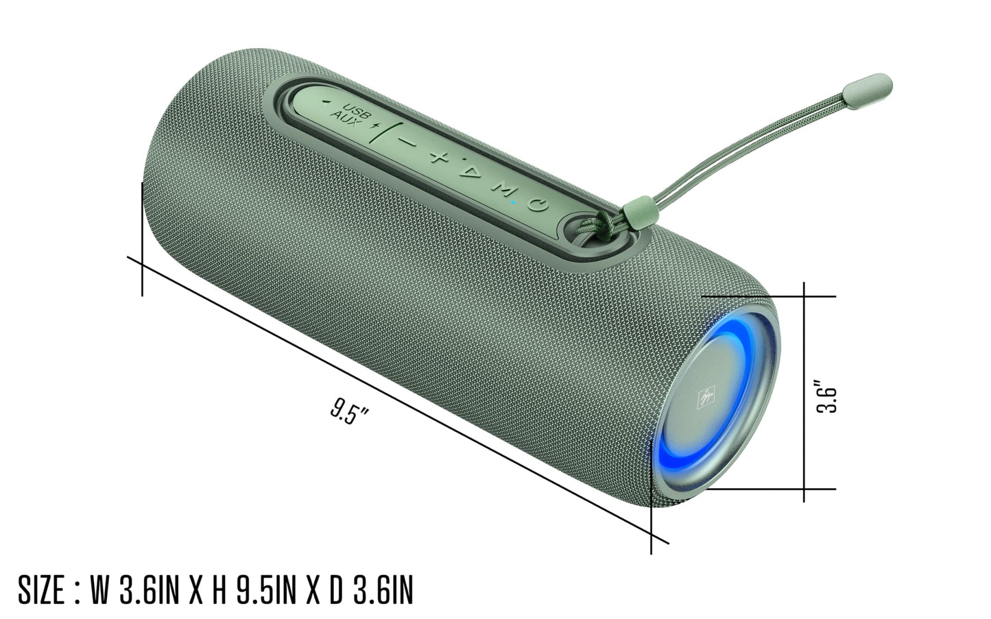 Fisher Portable Bluetooth Speaker IPX5 Waterproof Speaker, 14W PEAK Power Bluetooth Stereo, 8H Playtime, LED Lights, TWS, BT 5.3, Built-in Mic, Hands Free Calling, Wireless Electronics, Home & Outdoor