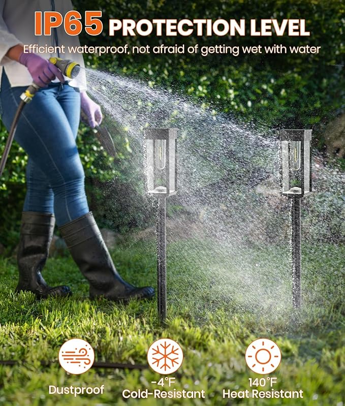 Super Bright Solar Pathway Lights Outdoor,8 Pack Solar Lights Outdoor,IP65 Waterproof Solar Garden Lights Solar Powered Landscape Lighting for Yard Patio Walkway Driveway Pathway (Cool White)