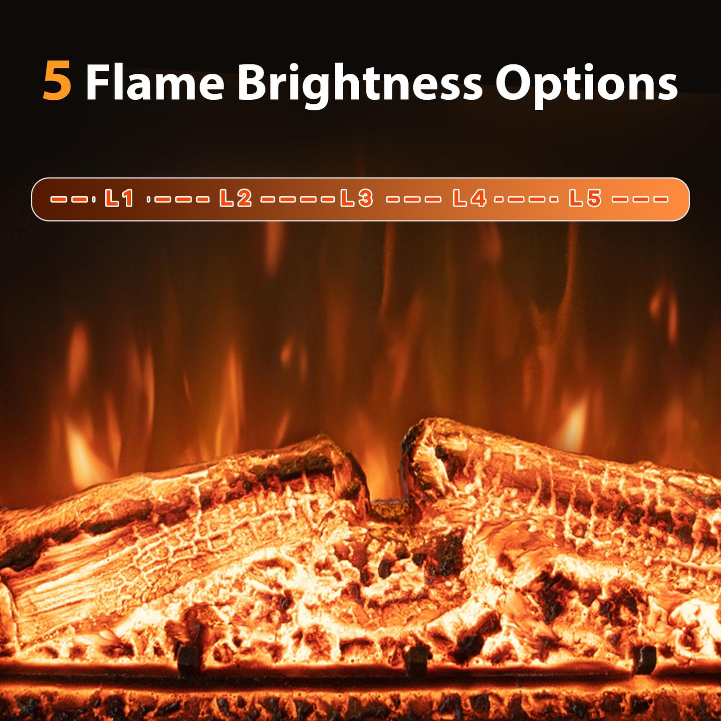 Dreamflame 33 Inch Electric Fireplace, Wall Fireplace Electric With Remote Control, Realistic Log And Crackling Sound, Overheati