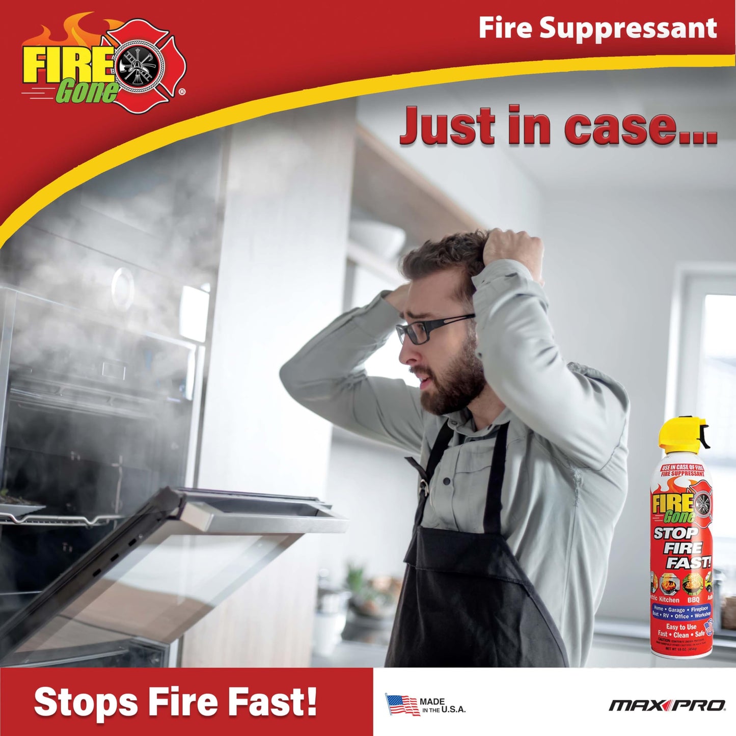 Fire Gone 2NBFG2704 White/Red Fire Suppressant Canisters - 16 Ounce, (Pack of 2 Units)