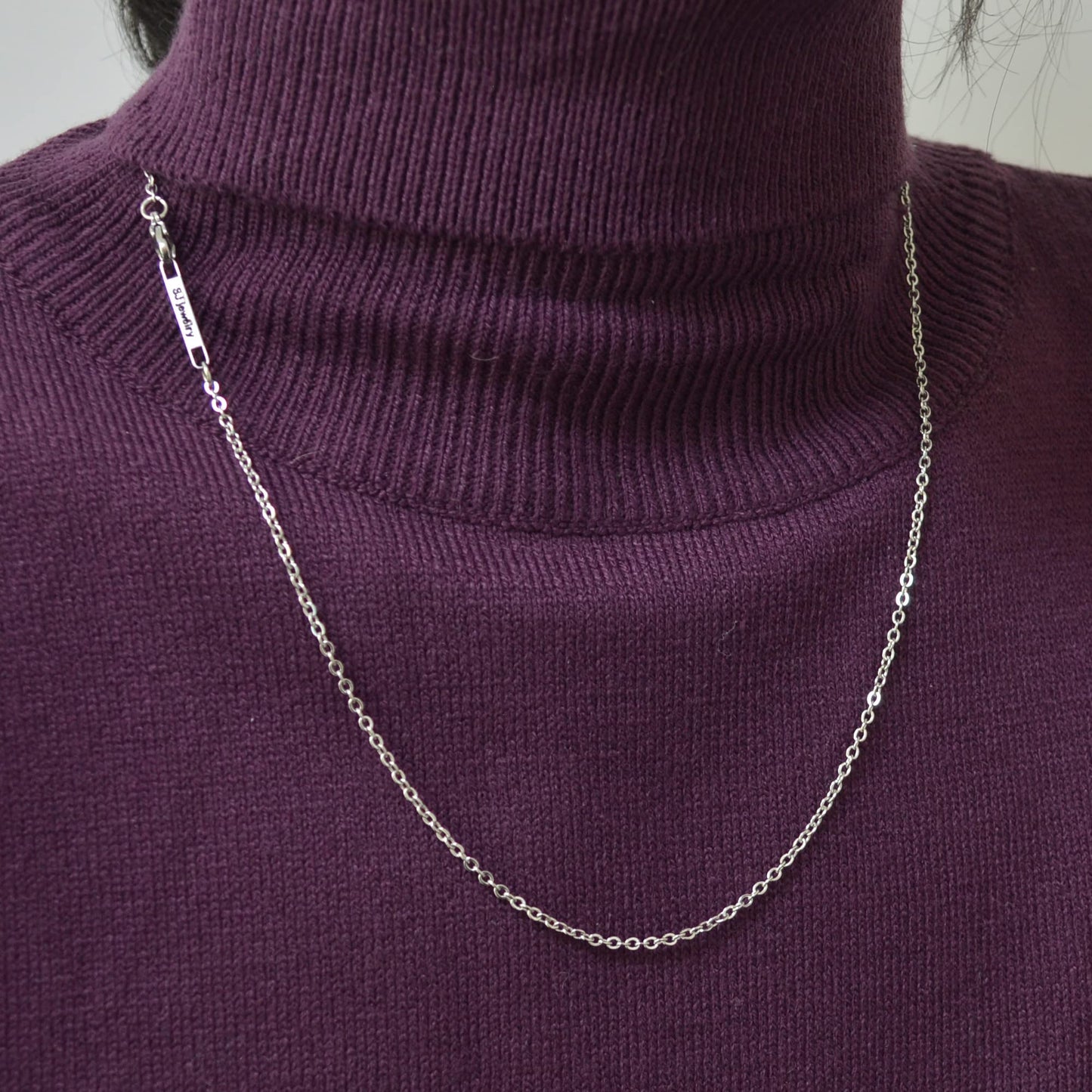 2MM Stainless steel chain necklace, Thin cable chain necklace for women men, Silver chains for necklace alone or pendant additio