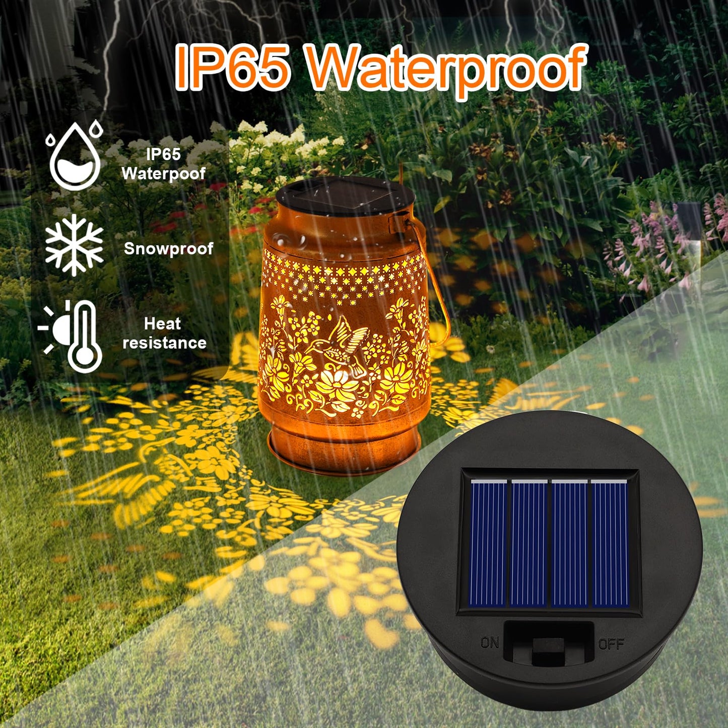 ANGMLN 6 Pack Solar Lantern Replacement Lids, Warm White, 3.31in, Plastic, Model DD-X-6