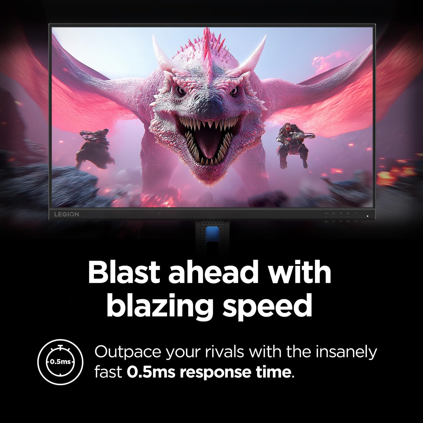 Lenovo Legion R24e - Gaming Monitor - 23.8" Flat FHD - 180 Hz - 1ms Response - AMD FreeSync - HDRDecode, HDMI 2.1, DP 1.4, Audio - Lift/Tilt/Pivot/Swivel Stand - Raven Black