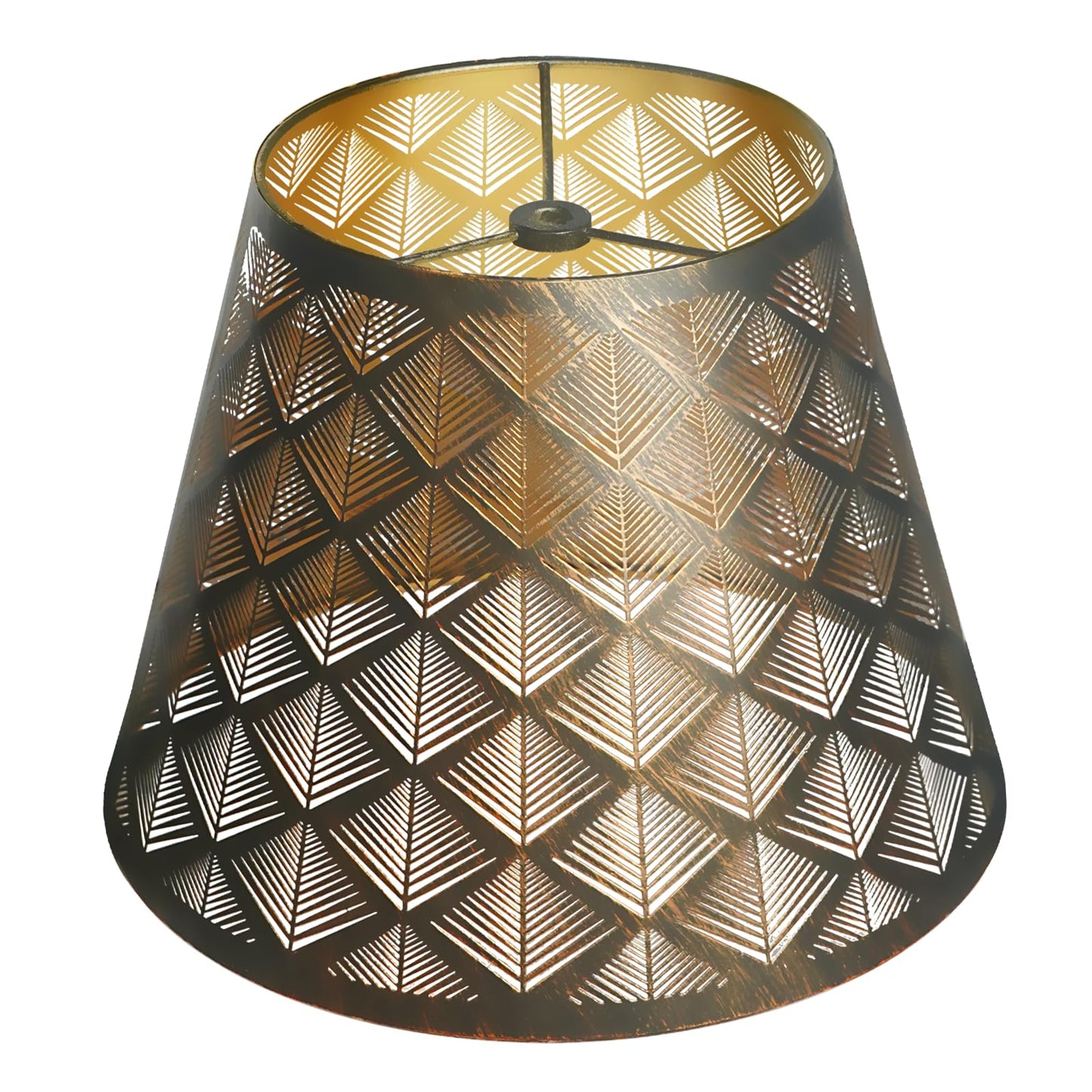 ALUCSET Metal Lamp Shade with Stainless Steel Mirror Effect, 6inx10inx7.5in, White Chromium/Gold, Model LLA-S2328