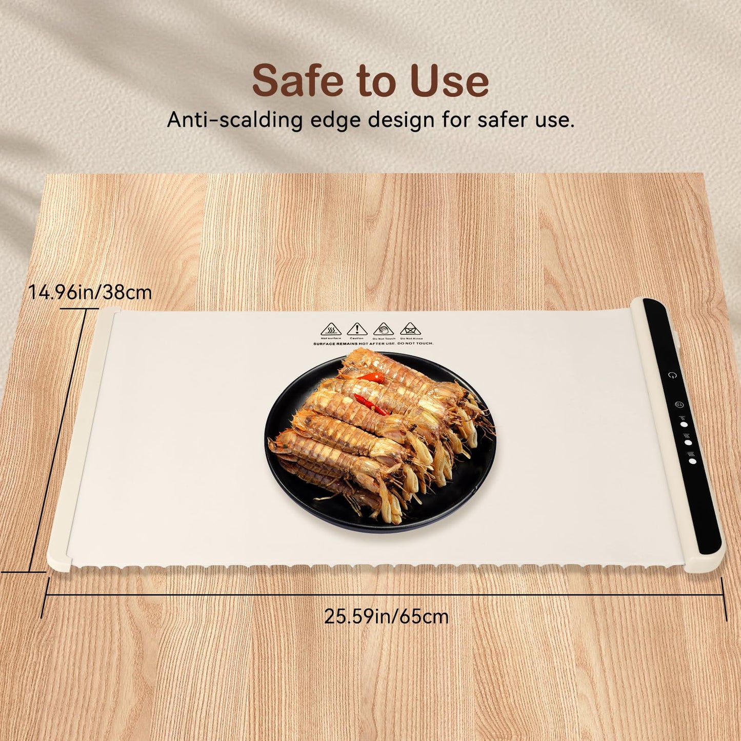 Food Warming Mat, Electric Warming Tray for Parties & Buffets with 3 Temperature & Fast Heating, Electric Food Warmer Mat, Foldable Silicone Heating Mat