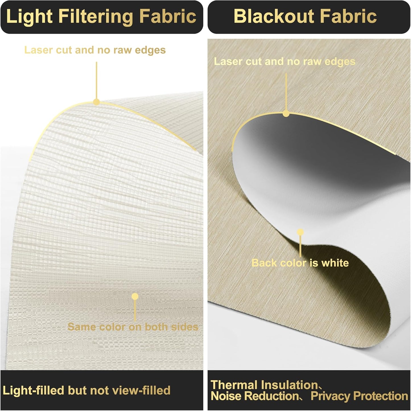 BERISSA Cordless Dual Roller Shades with Cassette Valance,Double Window Shades Blackout and Light Filtering Shades,Day and Night Roller Shades for Home Office Door.Striped Jacquard Beige.55 W x 86" H