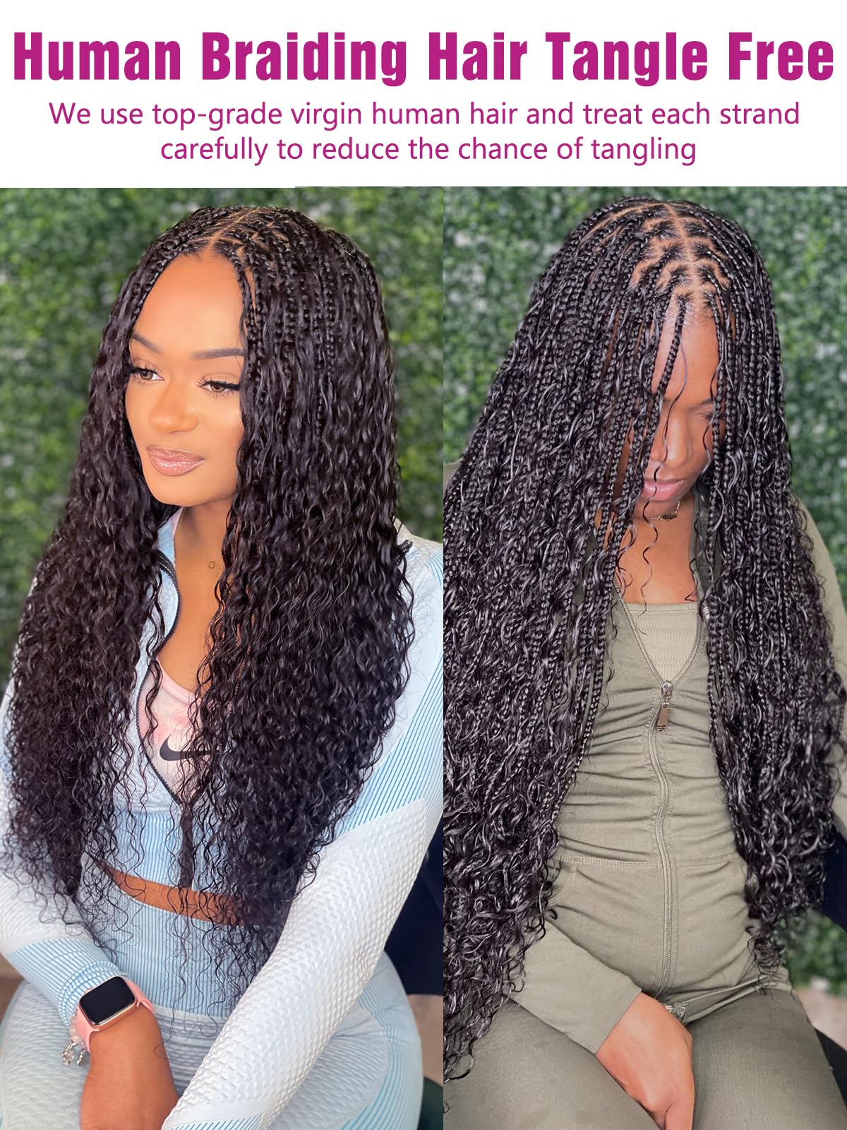 1B Black Human Braiding Hair Deep Wave Bulk,No Weft Curly Hair Extensions for Boho Braids Wet and Wavy Braiding Human Hair Bundl