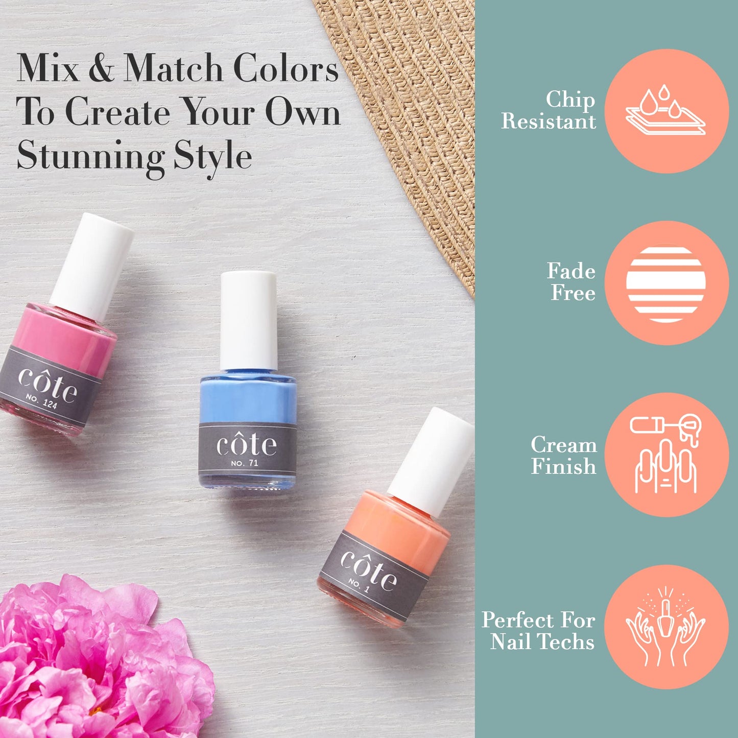 Cote Shop Cte Nail Polish - Quick Dry Nail Polish - Vegan Nail Polish - 0.4 Fluid Oz Regular Nail Polish - Cruelty Free - Non To