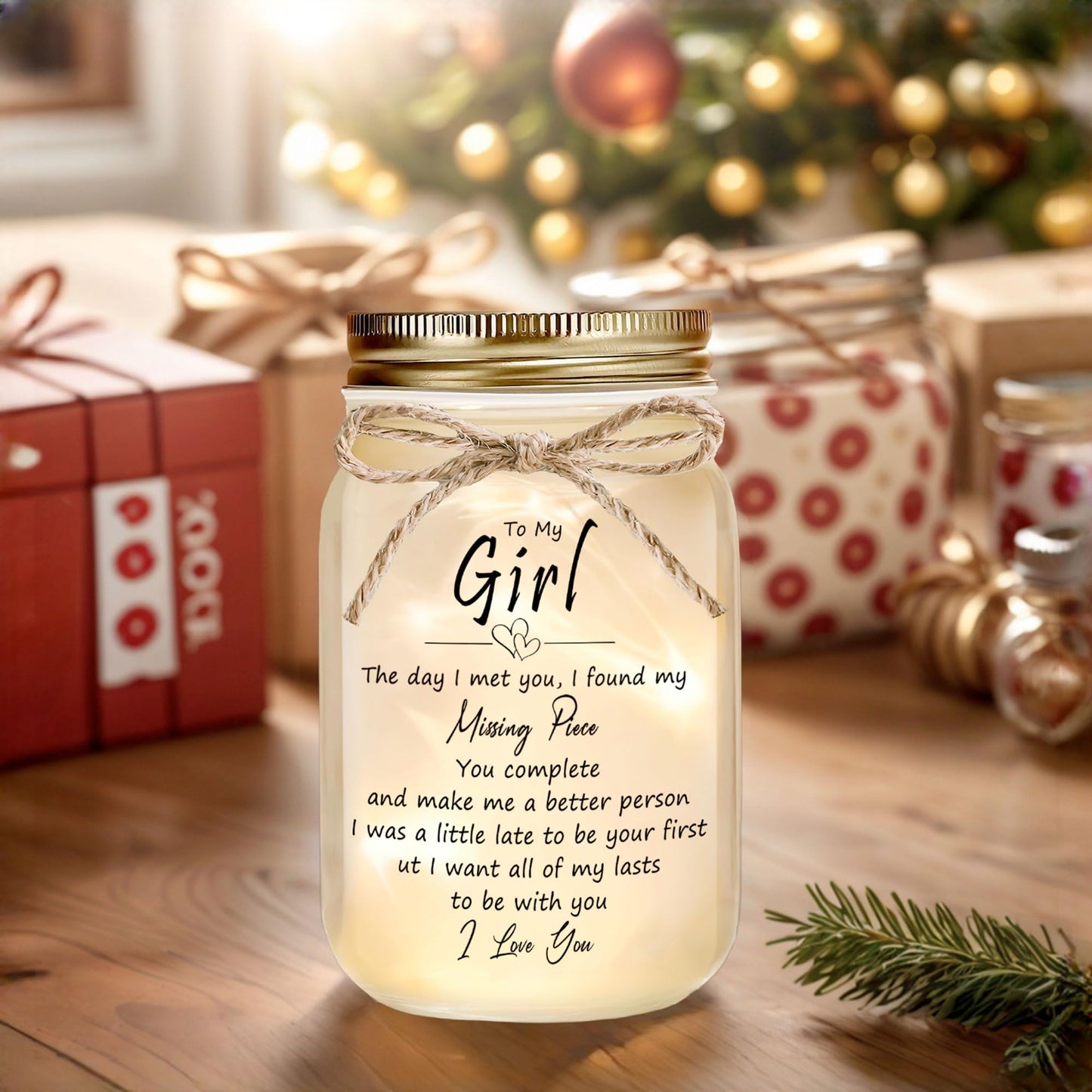 Rxyjlhjx Thoughtful Girlfriend Gift - Mason Jar Night Light For My Girl  Unique Birthday ValentineS Day Christmas & Thanksgiving For Her  Long Distance Relationship Gift