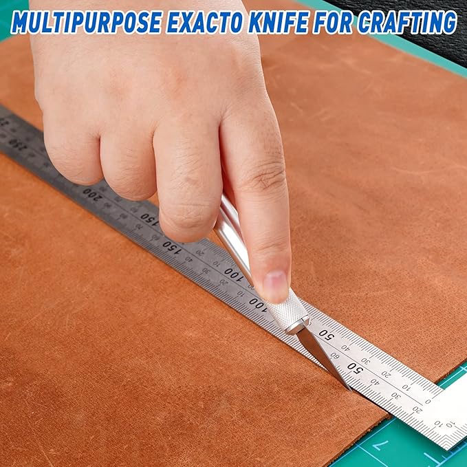 DIYSELF 100 Pack Exacto Knife Blades #2 | Hobby Knife Replacement Blades | Hobby Knife Blade Refills | Exacto Blade | Carbon Steel | Craft Precision Knives Refills (#2)